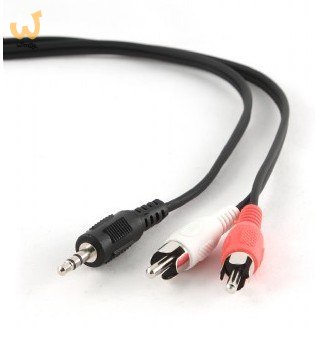 Kabel GEMBIRD CCA-458-2.5M (2x Cinch M - Mini Jack M; 2,5m; kolor czarny) Kabel GEMBIRD CCA-458-2.5M (2x Cinch M - Mini Jack M; 2,5m; kolor czarny)