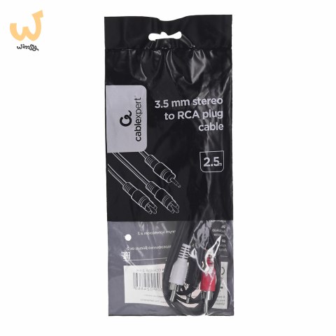 Kabel GEMBIRD CCA-458-2.5M (2x Cinch M - Mini Jack M; 2,5m; kolor czarny) Kabel GEMBIRD CCA-458-2.5M (2x Cinch M - Mini Jack M; 2,5m; kolor czarny)