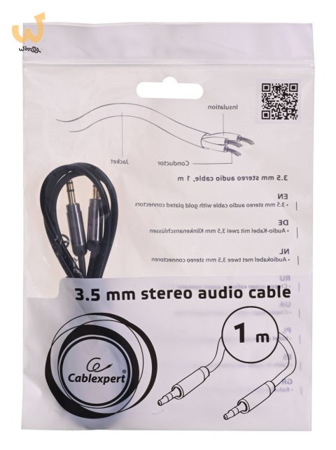 Kabel GEMBIRD CCAP-444-1M (Mini Jack M - Mini Jack M; 1m; kolor czarny) Kabel GEMBIRD CCAP-444-1M (Mini Jack M - Mini Jack M; 1m; kolor czarny)