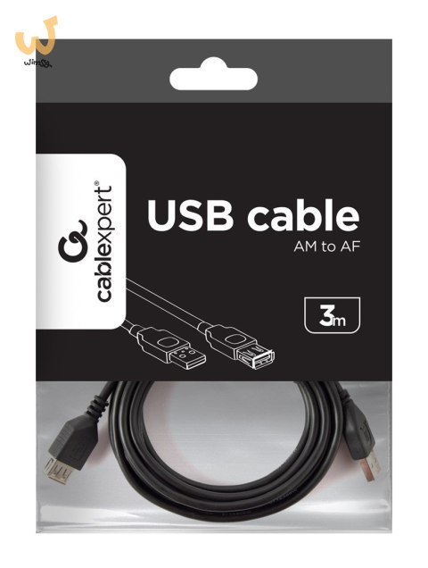 Kabel GEMBIRD CCP-USB2-AMAF-10 (USB 2.0 typu A F - USB 2.0 typu A M; 3m; kolor czarny) Kabel GEMBIRD CCP-USB2-AMAF-10 (USB 2.0 typu A F - USB 2.0 typu A M; 3m; kolor czarny)