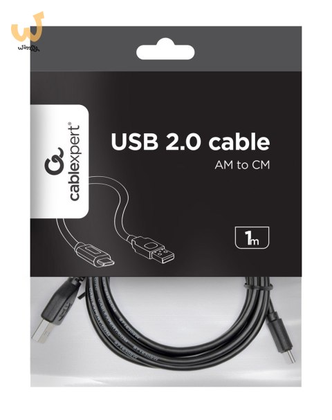 Kabel GEMBIRD CCP-USB2-AMCM-1M (USB 2.0 M - USB typu C M; 1m; kolor czarny) Kabel GEMBIRD CCP-USB2-AMCM-1M (USB 2.0 M - USB typu C M; 1m; kolor czarny)