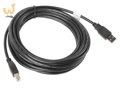 Kabel Lanberg CA-USBA-10CC-0050-BK (USB 2.0 M - USB 2.0 typu B M; 5m; kolor czarny) Kabel Lanberg CA-USBA-10CC-0050-BK (USB 2.0 M - USB 2.0 typu B M; 5m; kolor czarny)