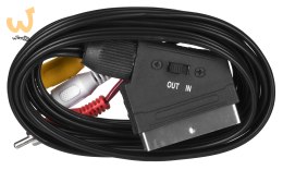 Kabel męski SAVIO CL-133 (SCART M - RCA x 3 M; 2m; kolor czarny)