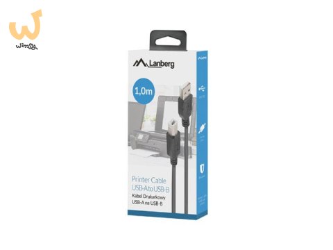 LANBERG KABEL USB-A->USB-B M/M 2.0 1M FERRYT CZARNY BOX CA-USBA-15CU-0010-BK LANBERG KABEL USB-A->USB-B M/M 2.0 1M FERRYT CZARNY BOX CA-USBA-15CU-0010-BK