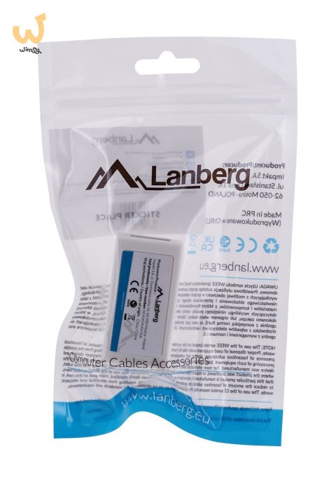 LANBERG ZŁĄCZKA SIECIOWA PRZELOTKA 2X RJ45 KAT.6 UTP AD-RJ45-RJ45-OU6 LANBERG ZŁĄCZKA SIECIOWA PRZELOTKA 2X RJ45 KAT.6 UTP AD-RJ45-RJ45-OU6