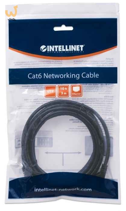 INTELLINET PATCH CORD CAT6 UTP 3,0M CZARNY 100% MI INTELLINET PATCH CORD CAT6 UTP 3,0M CZARNY 100% MI