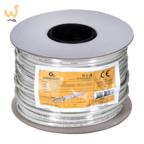 Kabel sieciowy GEMBIRD FPC-6004-L/100 (F/FTP; 100m; kat. 6; kolor szary) Kabel sieciowy GEMBIRD FPC-6004-L/100 (F/FTP; 100m; kat. 6; kolor szary)