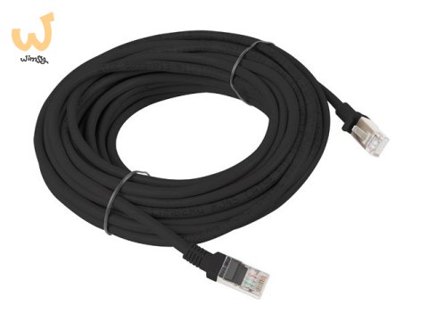 Patchcord UTP Lanberg PCU5-10CC-1000-BK (RJ45 - RJ45 ; 10m; UTP; kat. 5e; kolor czarny) Patchcord UTP Lanberg PCU5-10CC-1000-BK (RJ45 - RJ45 ; 10m; UTP; kat. 5e; kolor czarny)