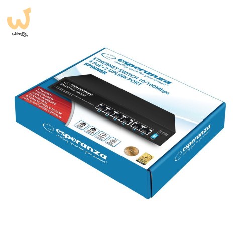 ESPERANZA SWITCH 6-PORTOWY POE 10/100M 60W SPINNER ENS105 ESPERANZA SWITCH 6-PORTOWY POE 10/100M 60W SPINNER ENS105
