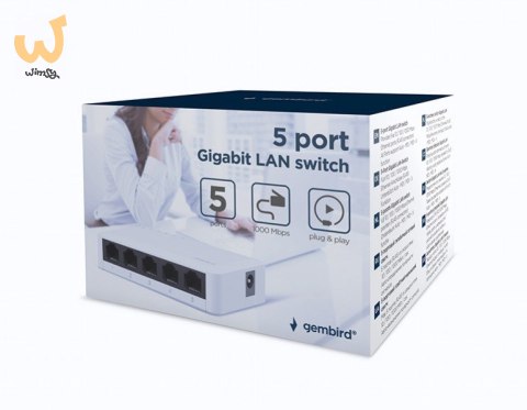 GEMBIRD SWITCH DESKTOP GIGABIT LAN (5X 10/100/1000MBPS) BIAŁY GEMBIRD SWITCH DESKTOP GIGABIT LAN (5X 10/100/1000MBPS) BIAŁY