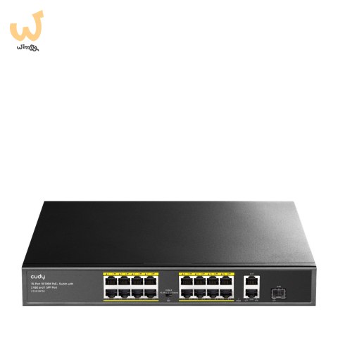 Switch CUDY FS1018PS1 16-Port 10/100M PoE+ 190W 2xGbE 1xSFP Switch CUDY FS1018PS1 16-Port 10/100M PoE+ 190W 2xGbE 1xSFP