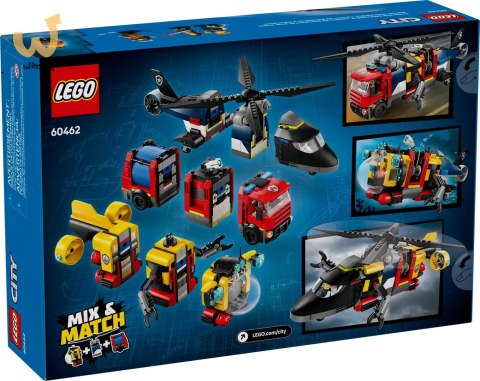 LEGO CITY 60462 Zestaw z helikopterem, wozem strażackim i łodzią podwodną LEGO CITY 60462 Zestaw z helikopterem, wozem strażackim i łodzią podwodną