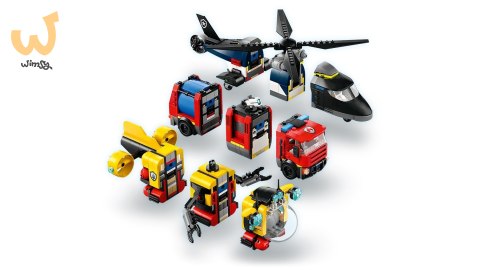 LEGO CITY 60462 Zestaw z helikopterem, wozem strażackim i łodzią podwodną LEGO CITY 60462 Zestaw z helikopterem, wozem strażackim i łodzią podwodną